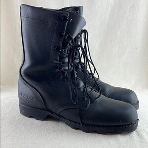 Black Men's Military Leather Boots Size 10